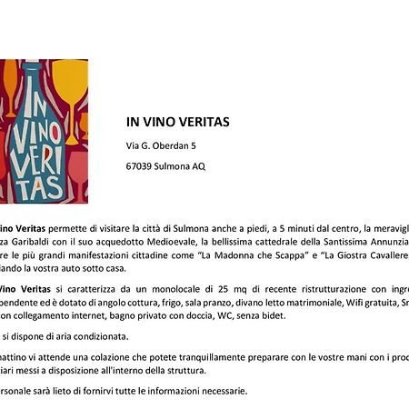 In Vino Veritas ซุลโมนา ภายนอก รูปภาพ